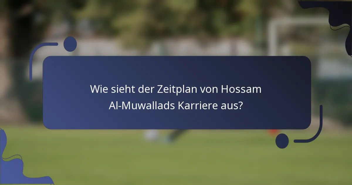 Wie sieht der Zeitplan von Hossam Al-Muwallads Karriere aus?