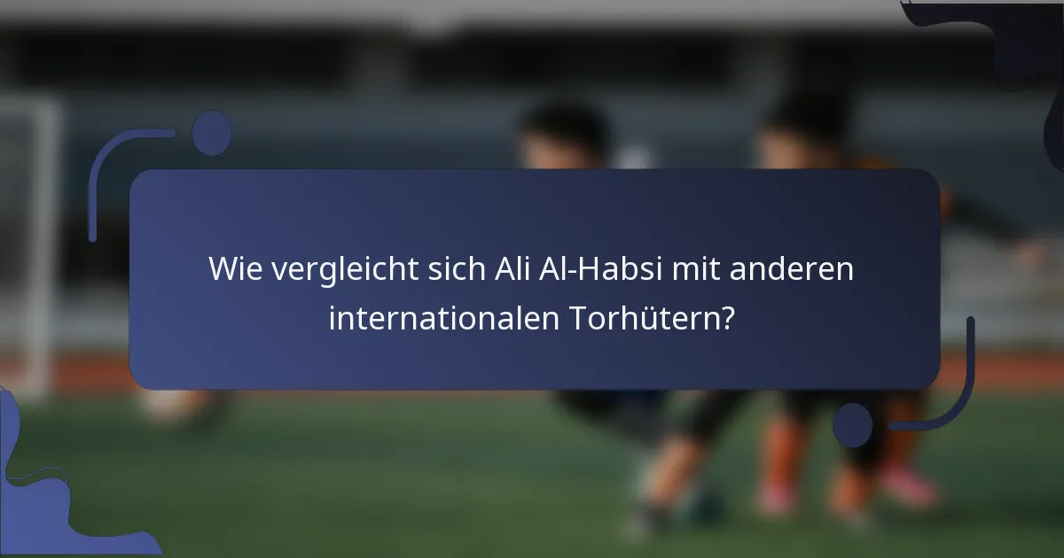 Wie vergleicht sich Ali Al-Habsi mit anderen internationalen Torhütern?