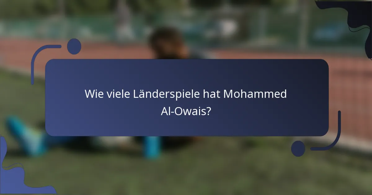 Wie viele Länderspiele hat Mohammed Al-Owais?